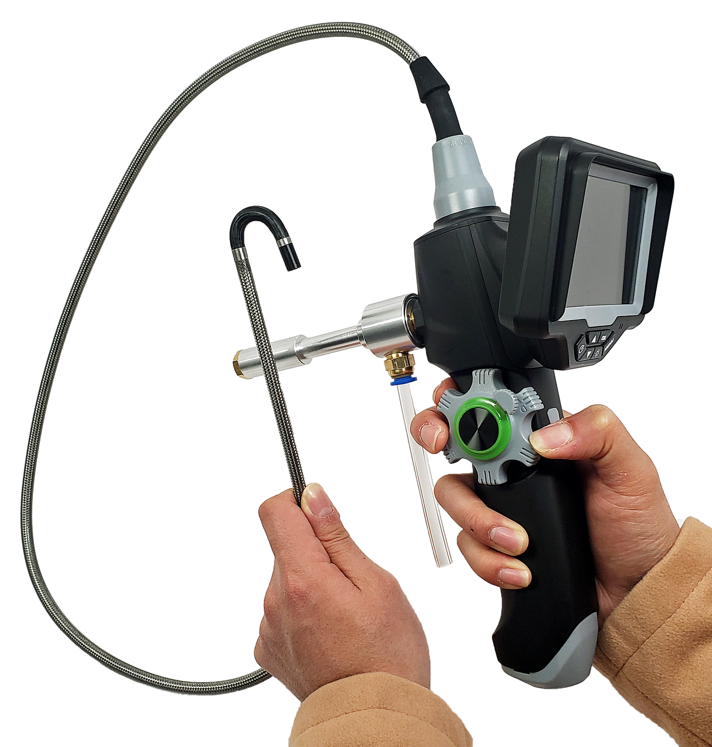Vividia CT-7510HT LCD/WiFi Flexible High Temperature Two-Way Articulating Inspection Camera Borescope Videoscope with 7.5mm (0.295") Diameter 1.0m Long Waterproof Probe and Air Cooling Channel