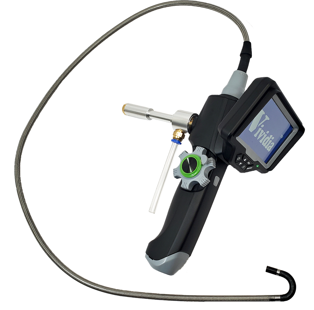 Vividia CT-7510HT LCD/WiFi Flexible High Temperature Two-Way Articulating Inspection Camera Borescope Videoscope with 7.5mm (0.295") Diameter 1.0m Long Waterproof Probe and Air Cooling Channel