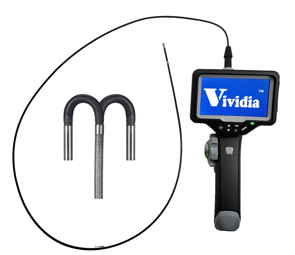 Vividia CT-3012S LCD/WiFi Side-View Flexible Two-Way Articulating Inspection Camera Borescope Videoscope with 3.0mm (0.12") Diameter 1.2m Long Waterproof Probe