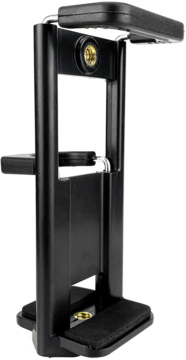 Vividia C2 Phone and Tablet Clamp Holder Mount to Tripod Monopod with Two Standard 1/4"-20 Thread Holes