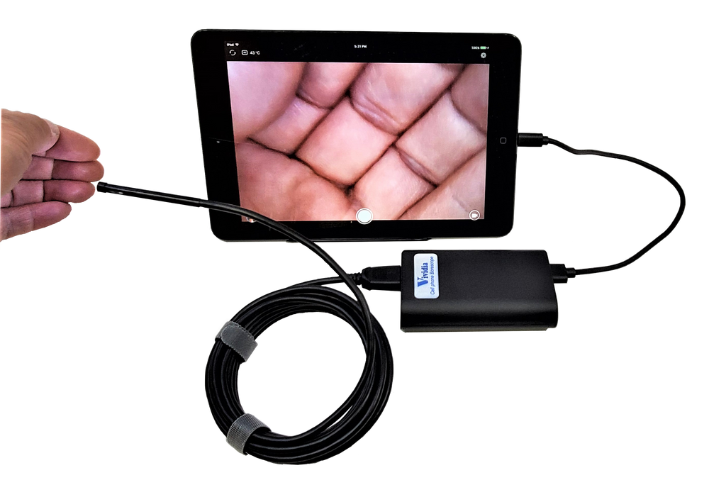Vividia BD-5030i USB Dual Camera Video Borescope Inspection Camera with 5.0mm / 0.197" Diameter Probe 3.5 Meter / 11 Ft Long Semi-Rigid Probe for iPhone iPad and Android Devices