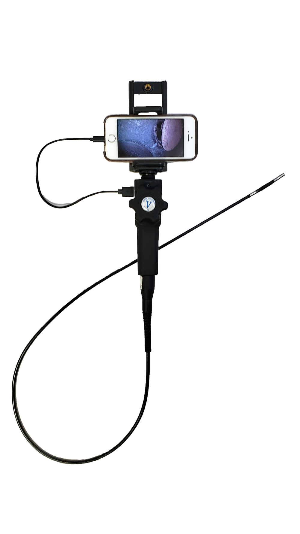 Vividia VA-655i Flexible Two-Way Articulating Digital Inspection Camera Borescope Videoscope with 6mm (0.24") Diameter 1m Long for iPhone iPad and Android Devices