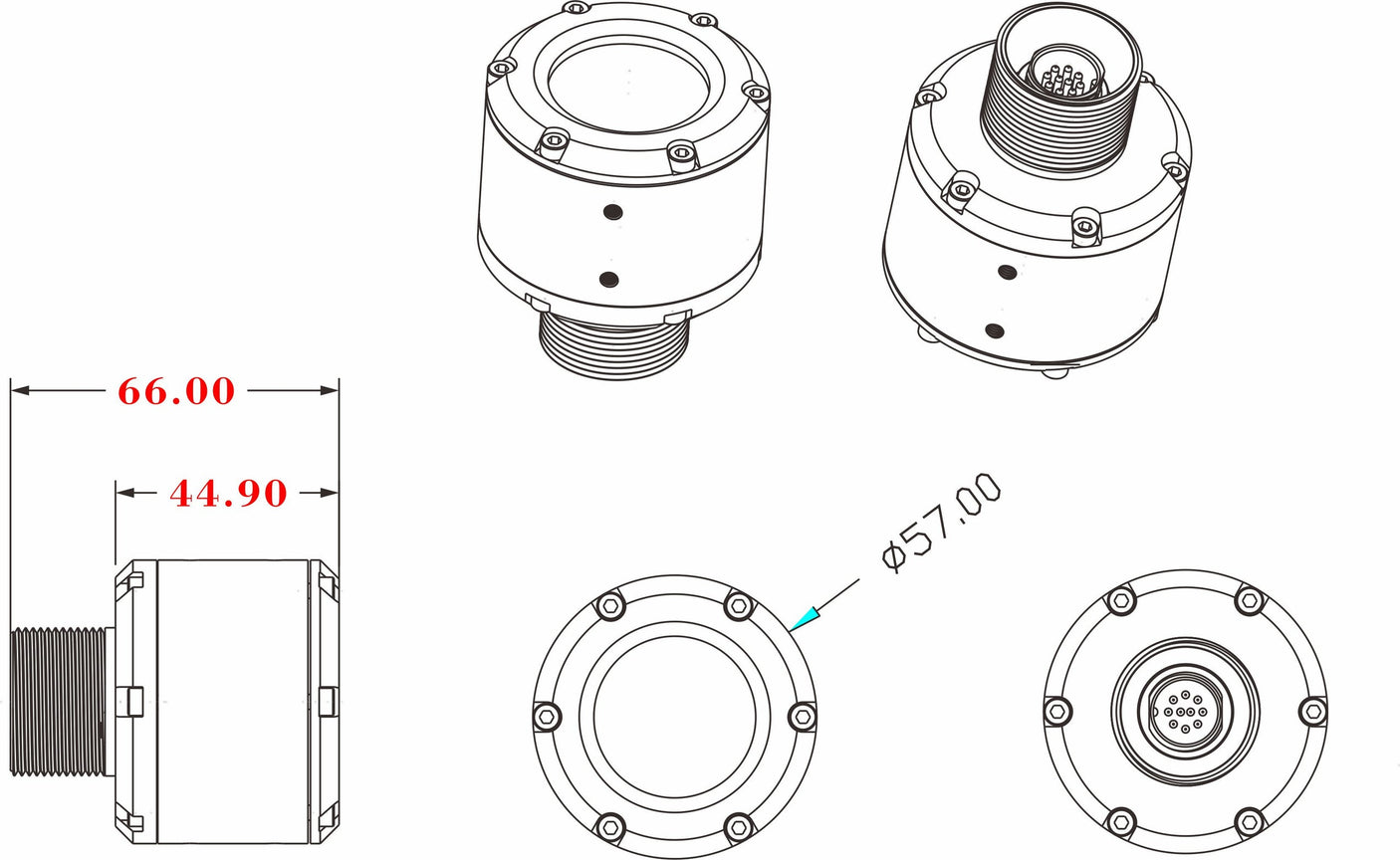 Vividia UWC-5705 Underwater Inspection Monitoring Camera 5MP Resolution for Max. 500m Underwater Depth
