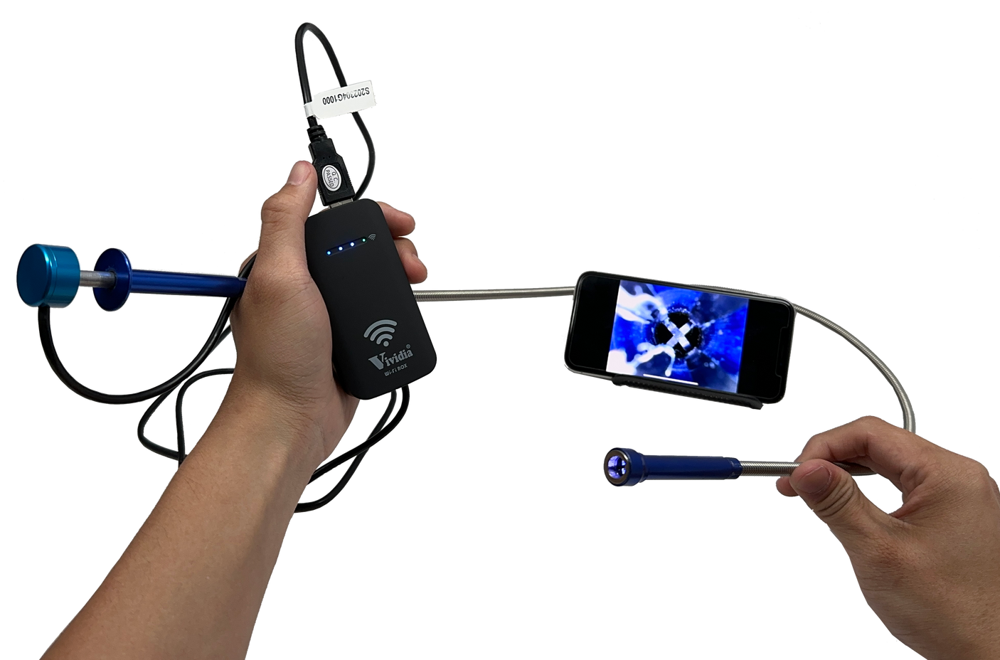 Vividia BlueEye G-1510 15mm Diameter 1m Long Flexible HD Camera Grabber Borescope Pickup Retrieval Tool