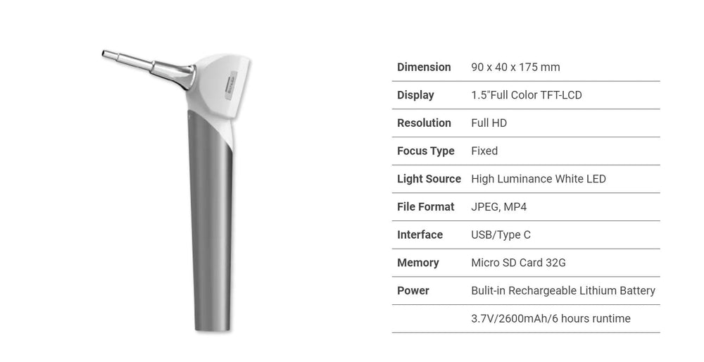 Vividia VO-101 LCD/USB/WiFi Wireless Handheld Veterinary HD Otoscope with 1.5" LCD Monitor USB Output WiFi Wireless for Android and Windows