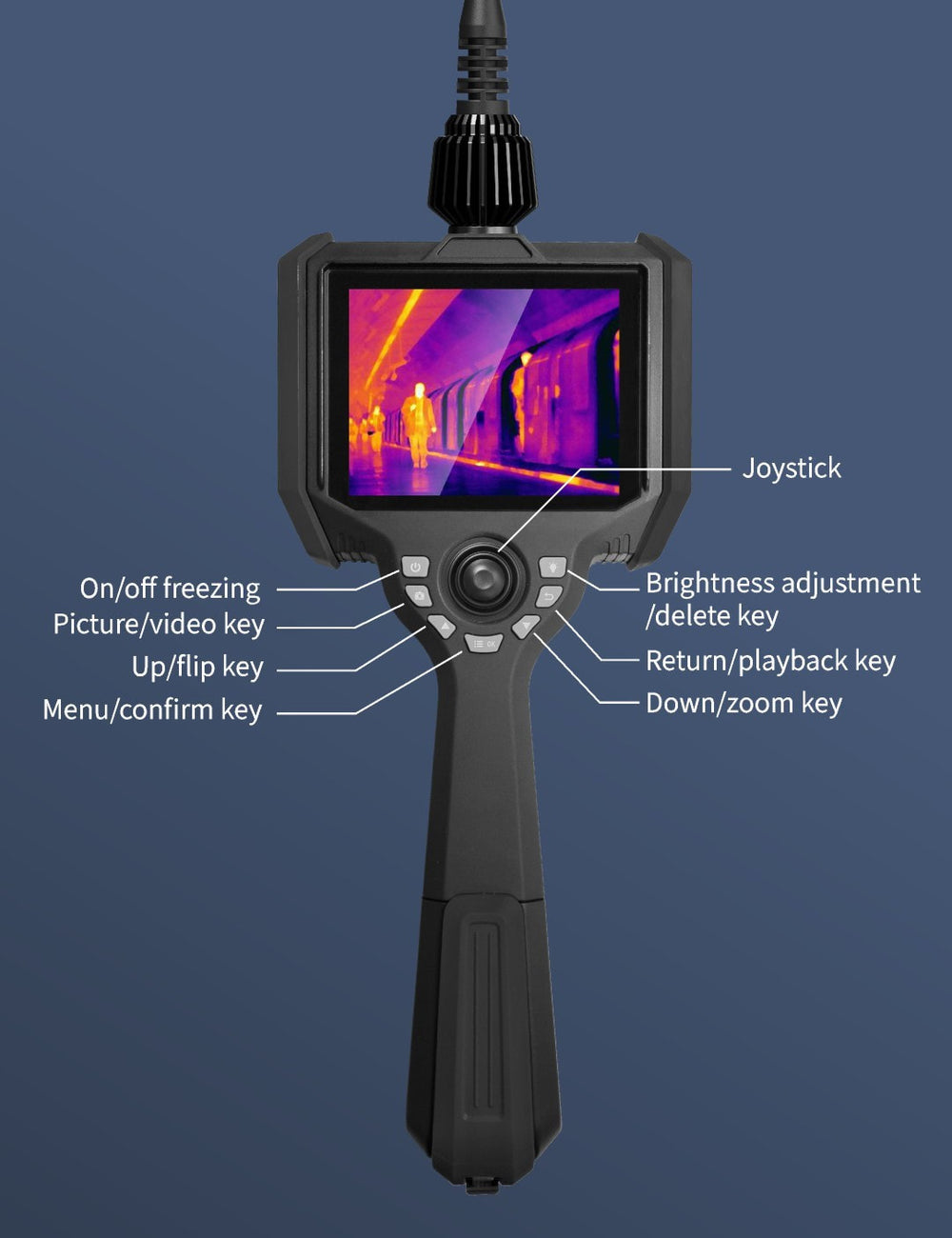 Vividia TB-K-1620 Flexible 16.5mm Joystick Thermal Borescope Camera