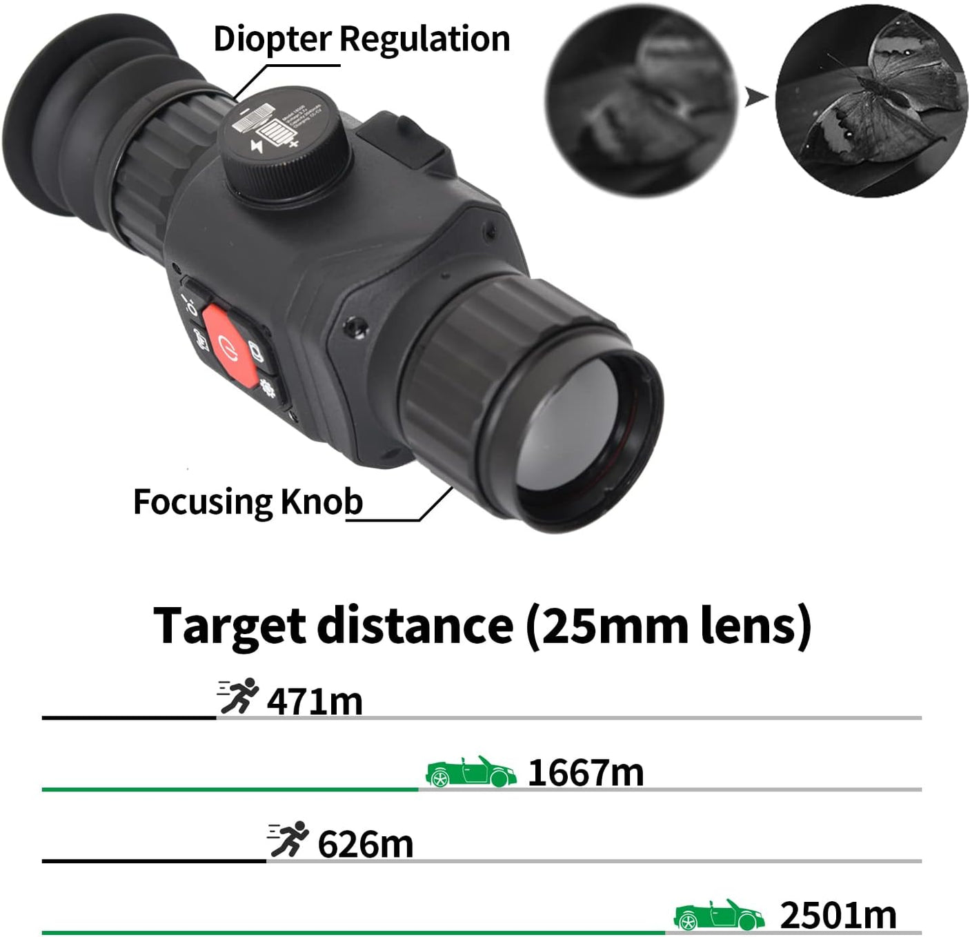 Vividia TC8 Series Riflescope Thermal Monocular Night Vision Imager Outdoor Hunting Scope 25mm, 35mm, 54mm, 75mm 384x288 Resolution