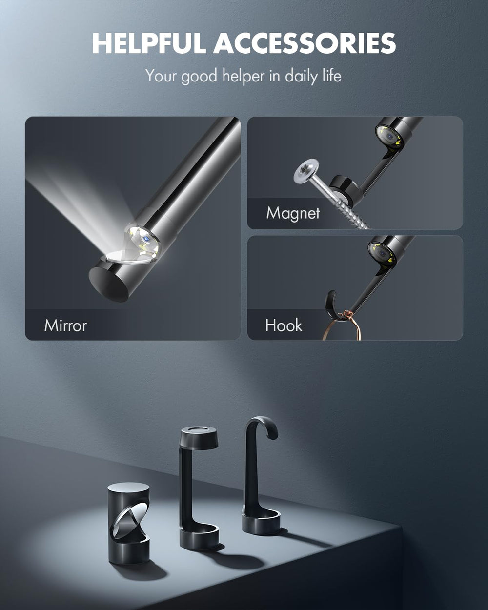 Vividia BD-8050i 8mm Semi-Rigid Dual Camera Borescope for iOS and Android