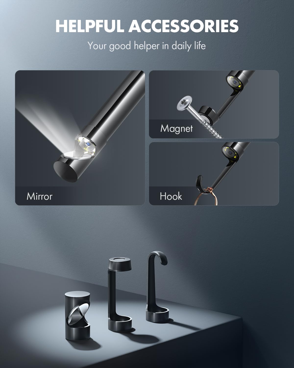 Vividia BD-8050i 8mm Semi-Rigid Dual Camera Borescope for iOS and Android