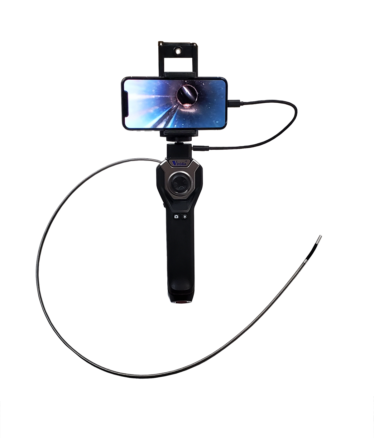 Vividia CX-4010i Flexible Joystick Articulating 1280x720 HD USB Inspection Camera Borescope Videoscope with 4mm (0.16") Diameter 1m Long for iPhone iPad and Android Devices