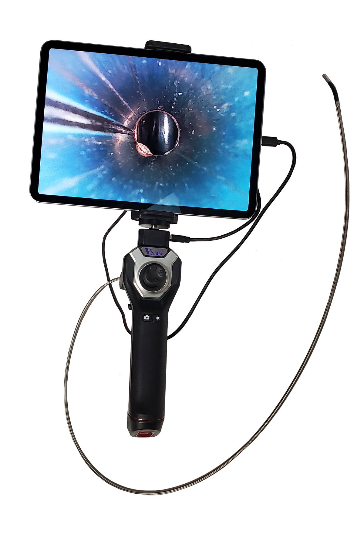 Vividia CX-4010i Flexible Joystick Articulating 1280x720 HD USB Inspection Camera Borescope Videoscope with 4mm (0.16") Diameter 1m Long for iPhone iPad and Android Devices