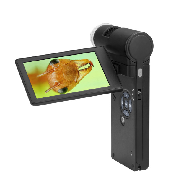 Facilitate Split boat handheld portable LCD digital microscope with 4" screen and 10x to 300x  magnification, Vividia UM049 LM049