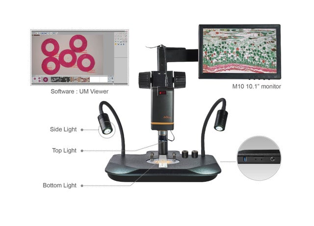 Microscope By Using Screen All-in-one digital microscopes with monitor screen lens stand – Oasis ...