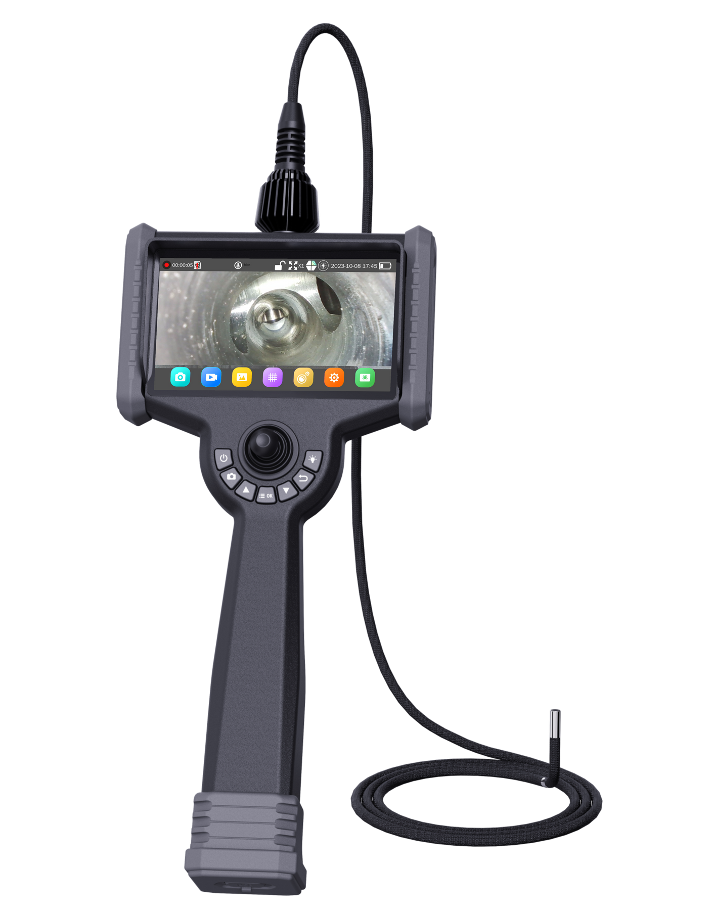 Vividia VP-D2800 Joystick Dual-Camera Video Borescope 2.8mm Diameter 6" Touchscreen Monitor