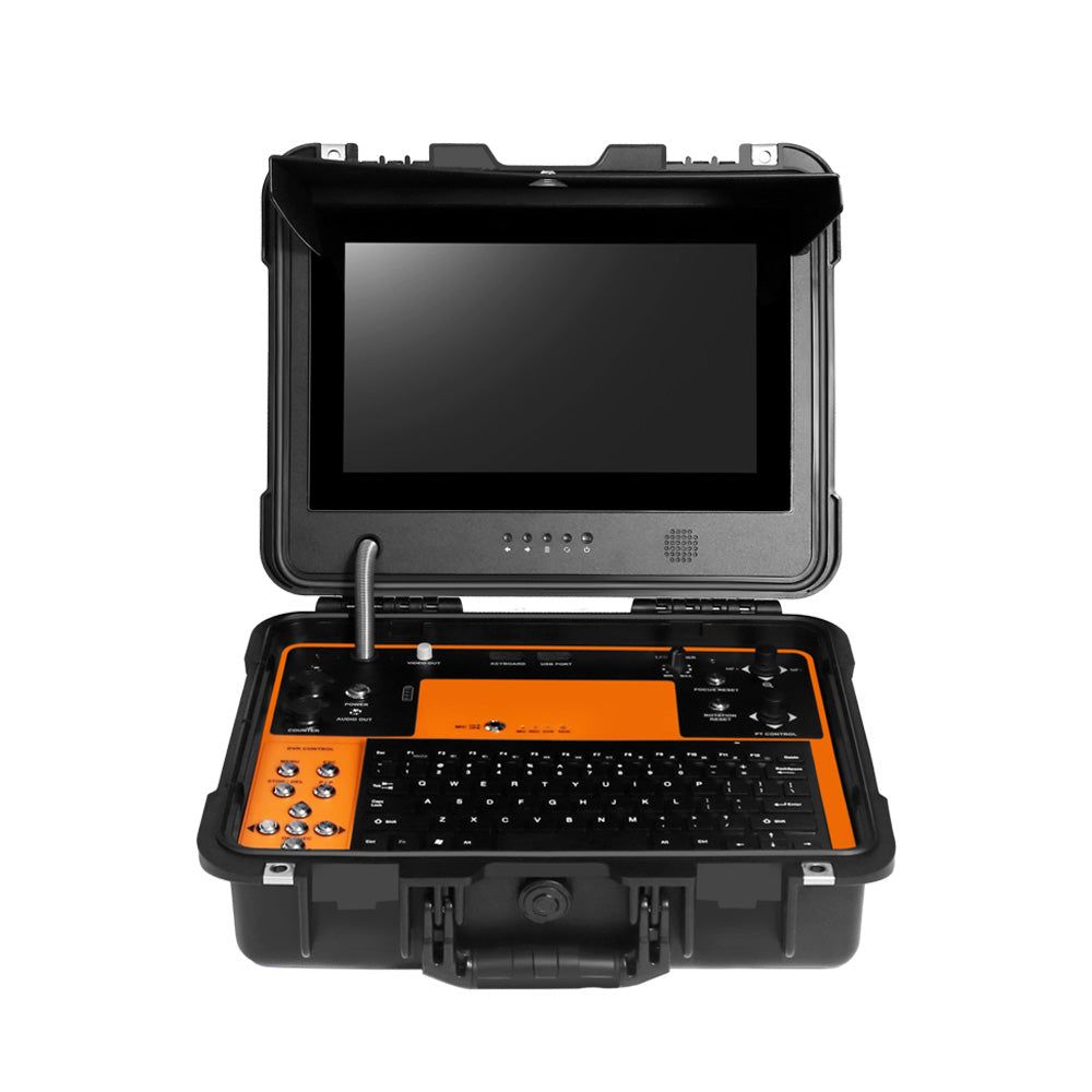 Vividia DV13-50PT-100 Underwater Borehole Inspection Camera System with 50mm Diameter Pan-Tilt Camera and 100 Meter Cable and 13 Inch IPS Monitor