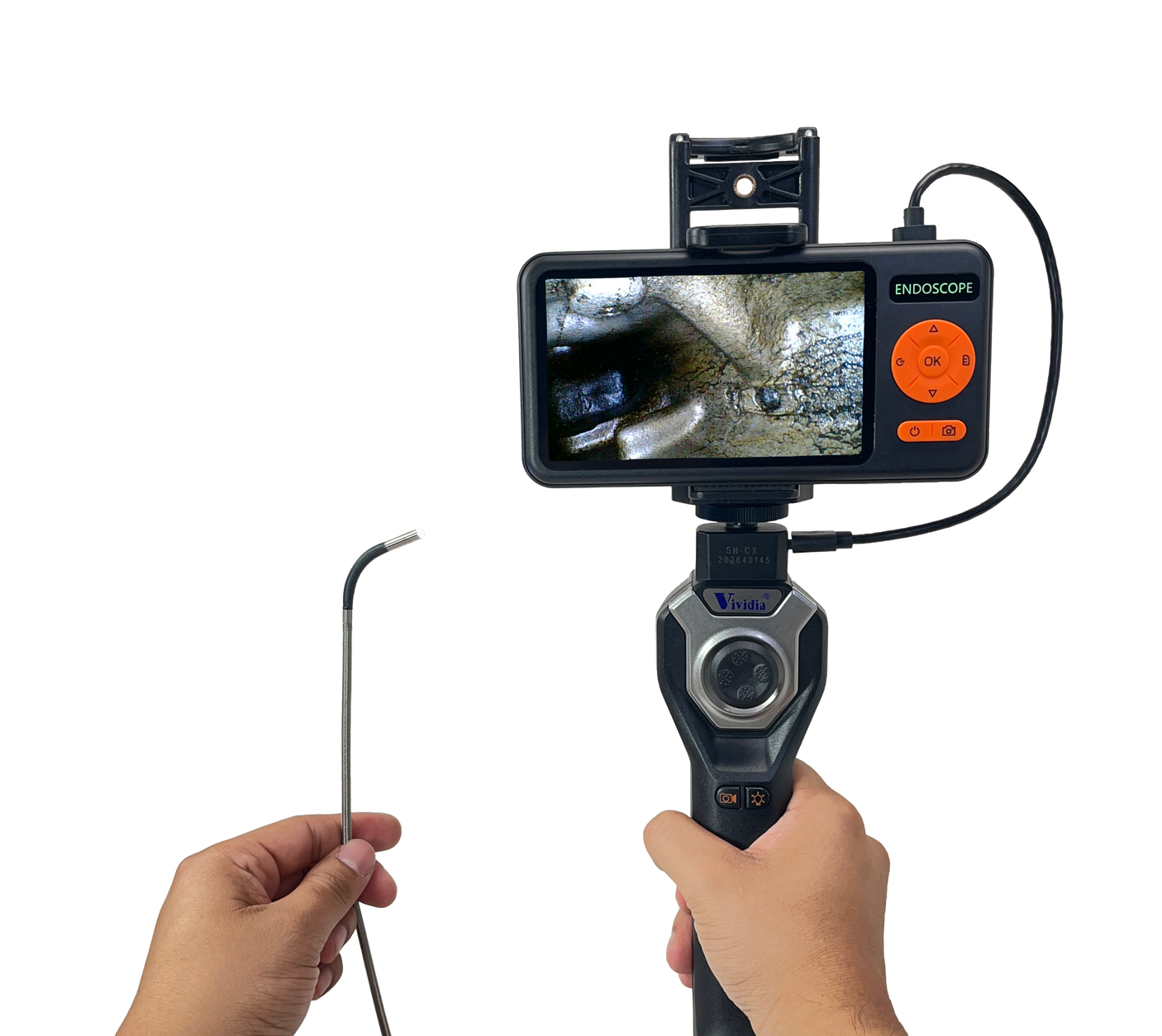 Vividia CX-6010M 6mm Flexible Joystick Monitor Borescope
