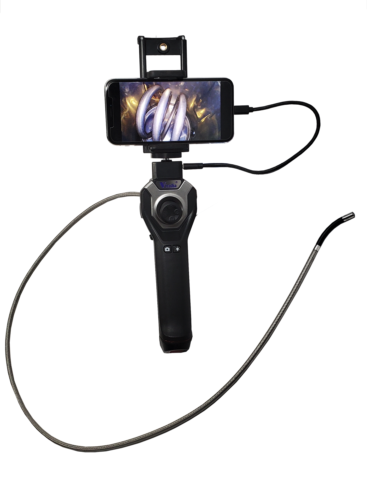 Vividia CX-6010U 6mm Diameter Flexible Joystick Articulation USB Borescope for Windows Mac Android and iOS