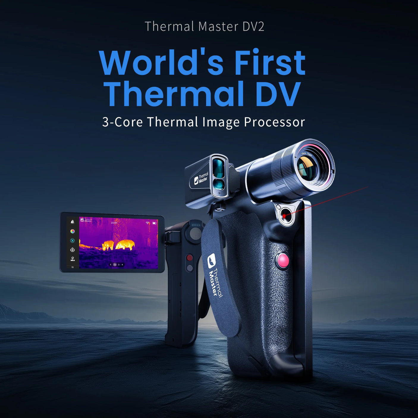 DV2 Handheld Thermal Monocular Camera 5" Touchscreen 1100 Yard Detection with X³ to 512*384 IR resolution