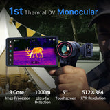 DV2 Handheld Thermal Monocular Camera 5" Touchscreen 1100 Yard Detection with X³ to 512*384 IR resolution