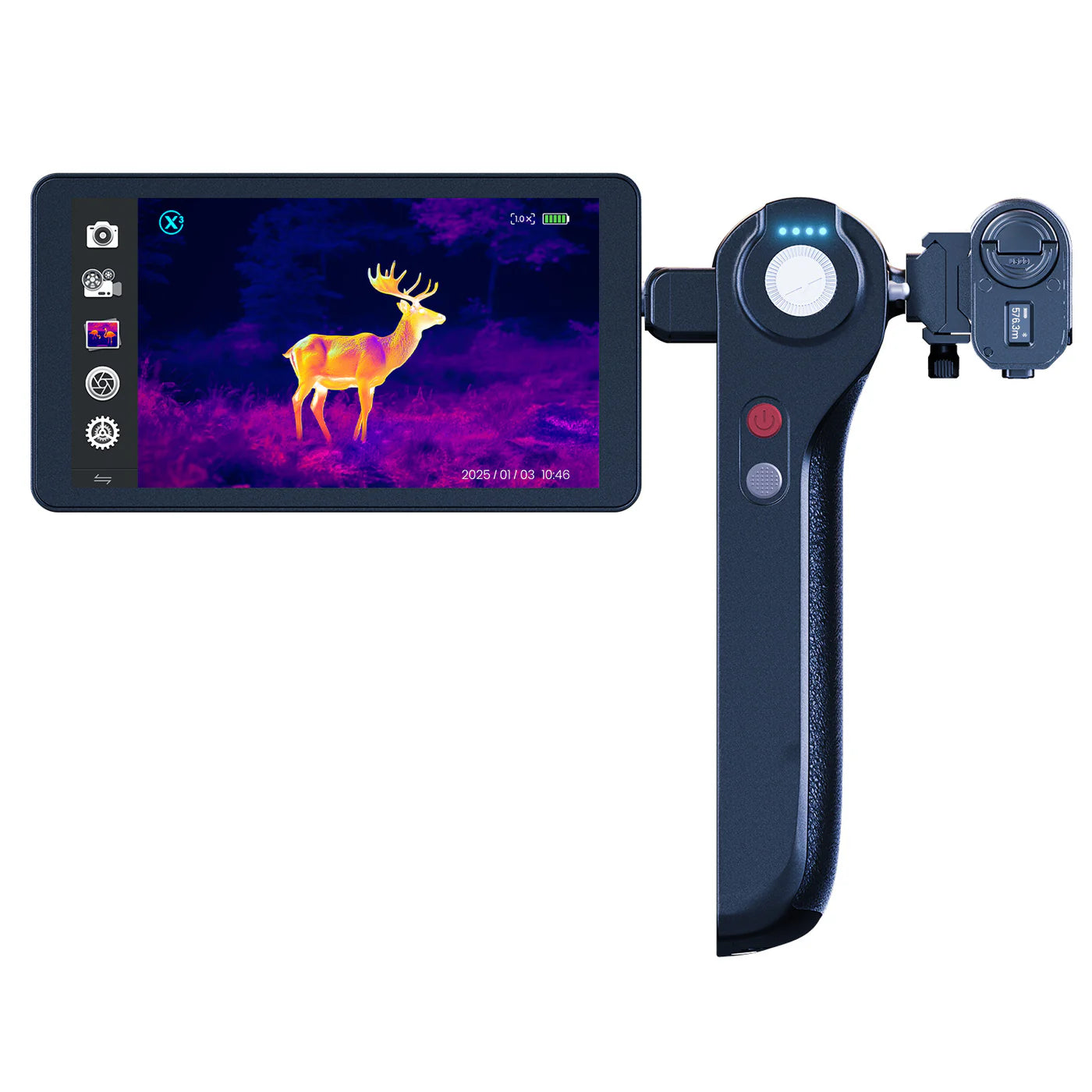 DV2 Handheld Thermal Monocular Camera 5" Touchscreen 1100 Yard Detection with X³ to 512*384 IR resolution