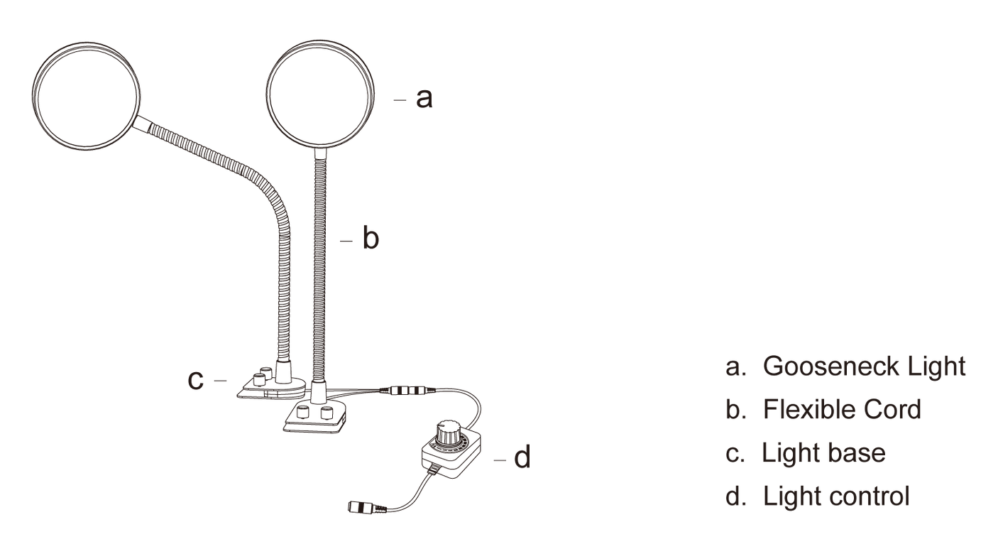 ViTiny GN-11 Gooseneck Lights for Tabletop Microscopes
