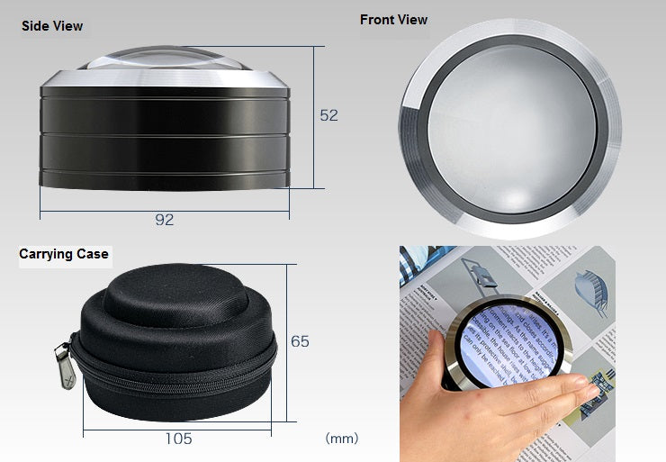 ViSee LM-10 Portable Desktop LED Lighted Glass Magnifier