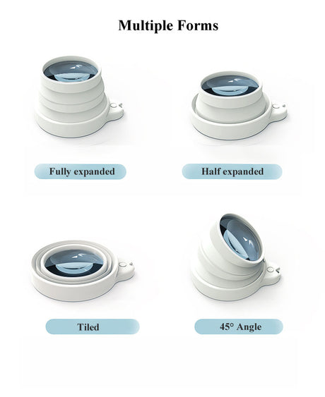 ViSee LM-7203 Handheld Portable Collapsible LED Lighted Magnifier 72mm Lens 3x Magnification