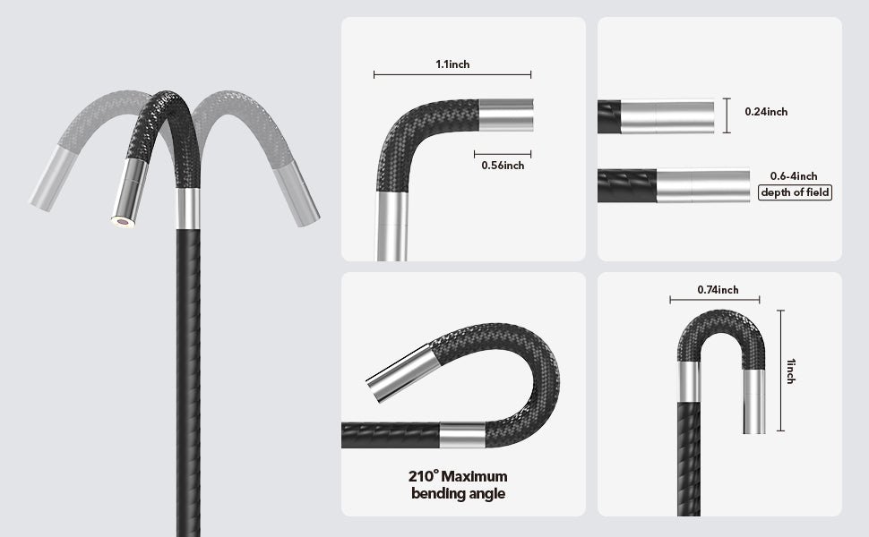 Vividia ME-610A ME-410A Flexible Joystick Articulation Video Borescope 6mm or 4mm Diameter 5" Monitor