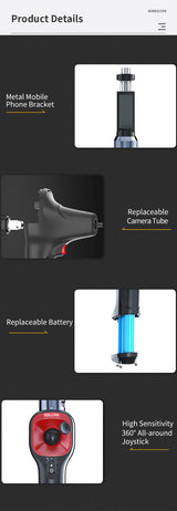 Vividia ME-610i/ME-410i 6mm 4mm Flexible Joystick Borescope for iOS Android Phones Tablets