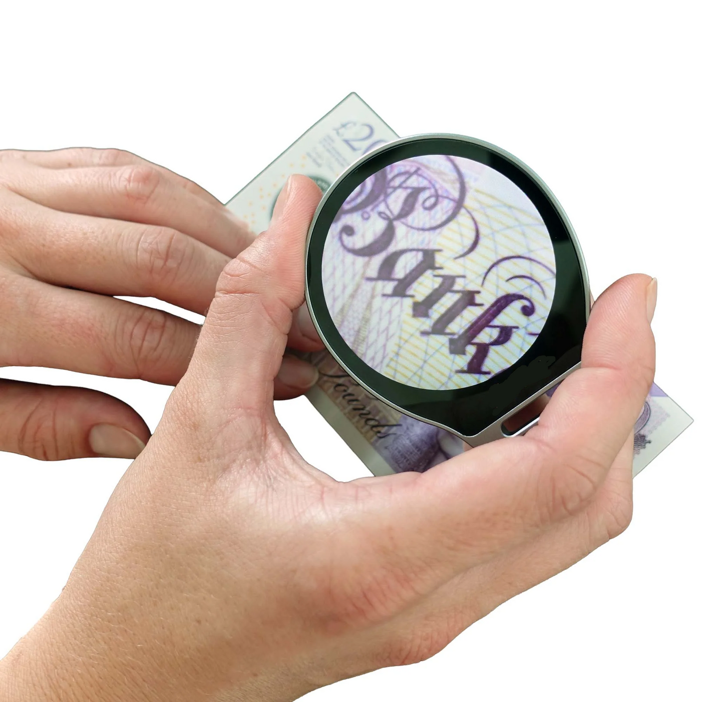 Vividia MM-210 Mini Metal Portable Pocket Funnel Shape Microscope Magnifier 2.1" Round LCD Screen 7x 12x and 19x Magnification