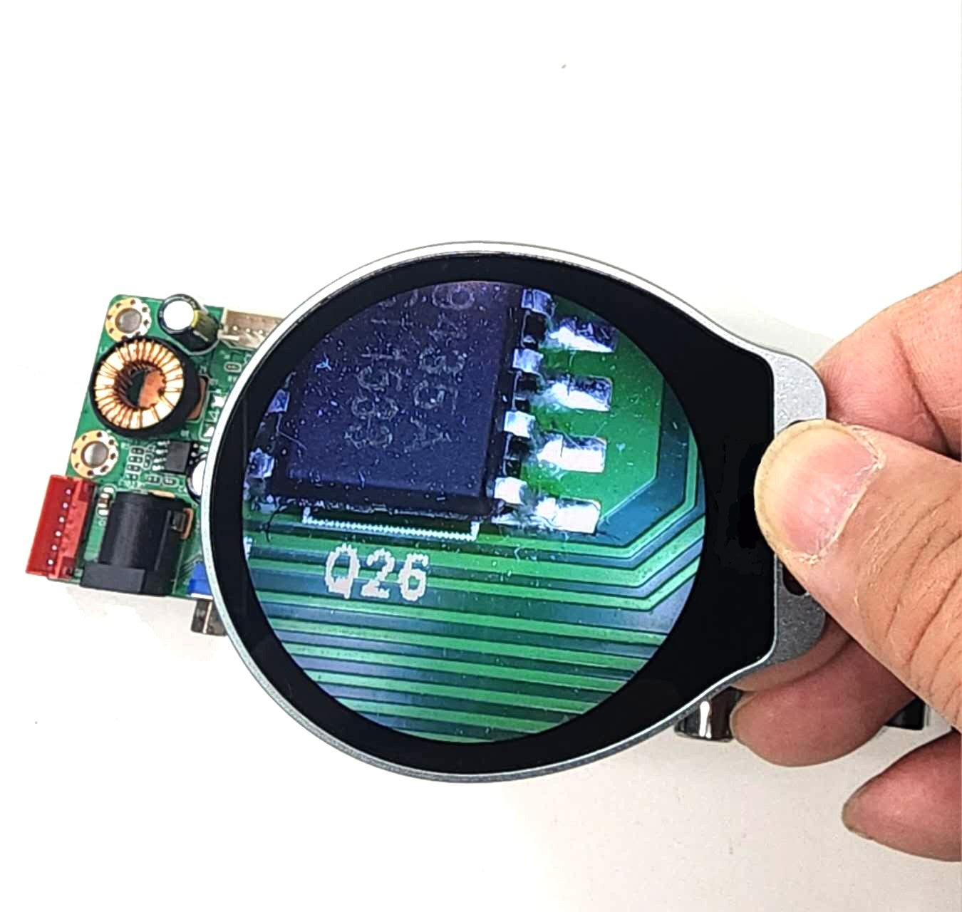 Vividia MM-210 Mini Metal Portable Pocket Funnel Shape Microscope Magnifier 2.1" Round LCD Screen 7x 12x and 19x Magnification