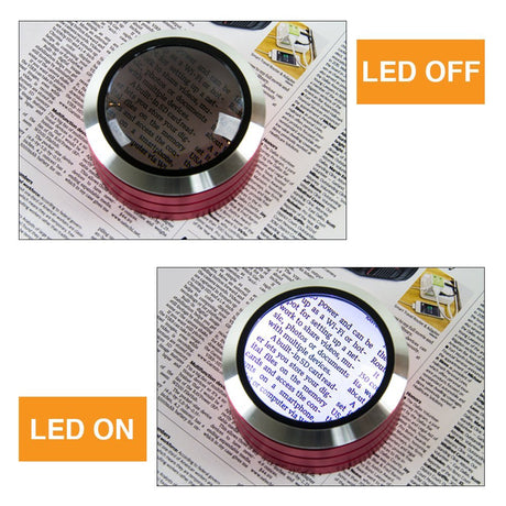 ViSee LM-10 Portable Desktop LED Lighted Glass Magnifier
