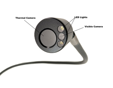 Vividia TB-J-2110 Semi-Rigid Joystick Articulation Thermal Dual-Camera Video Borescope 21mm x 1m Probe 5" Monitor
