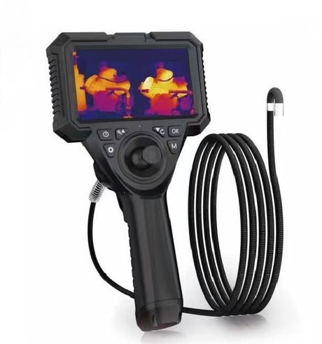 Vividia TB-J-2110 Semi-Rigid Joystick Articulation Thermal Dual-Camera Video Borescope 21mm x 1m Probe 5" Monitor