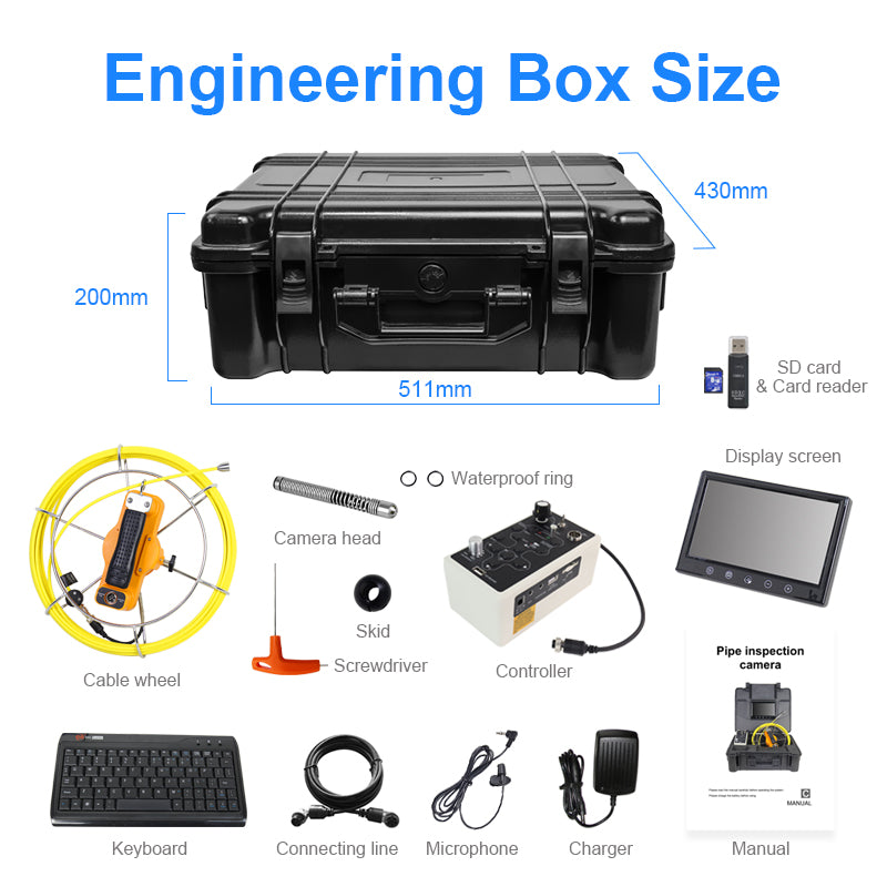 all-in-one professional pipe inspection camera system with 14mm
