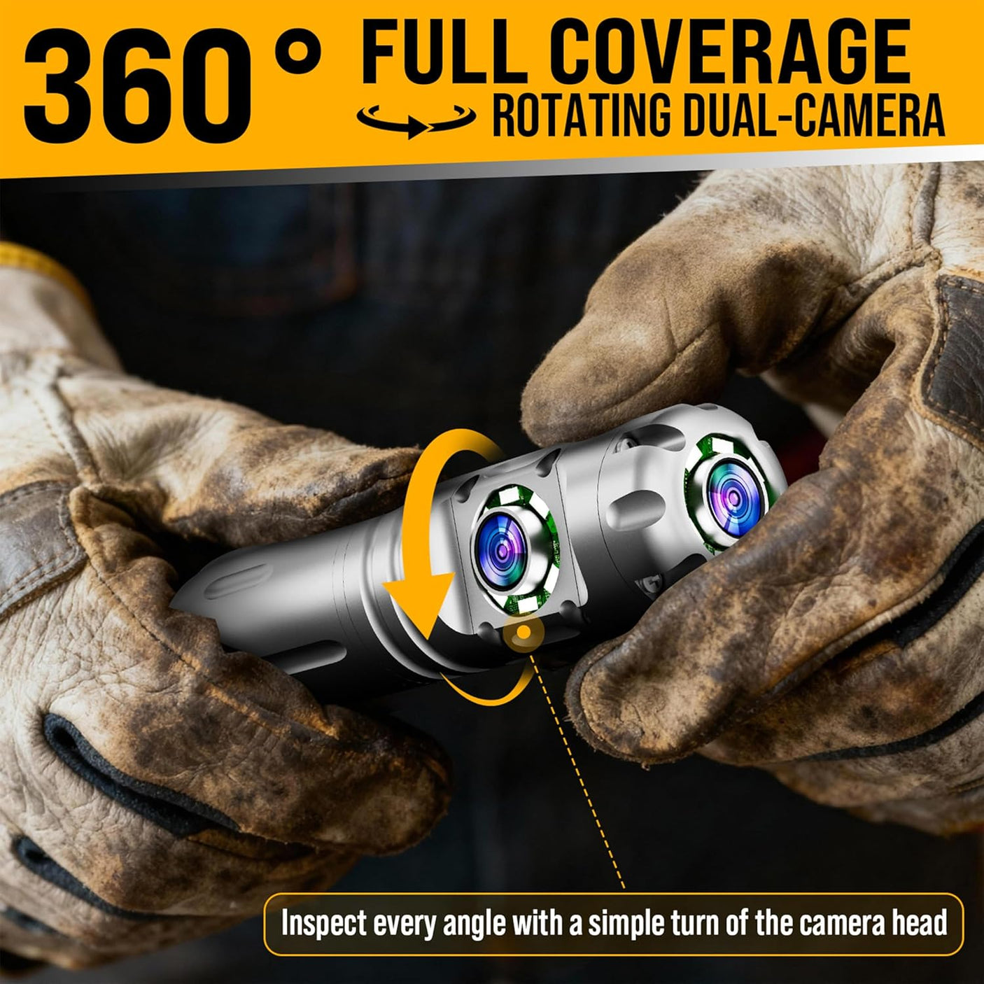 Vividia VS-12330RD Rotational Dual-Camera Pipe Inspection Camera 100ft Cable 7" Monitor