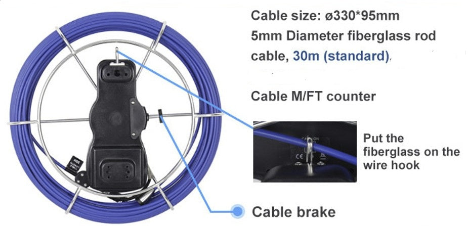 Replacement cable for VS-22330 VS-12330 VS-2329 Pipe Inspeciton Cameras
