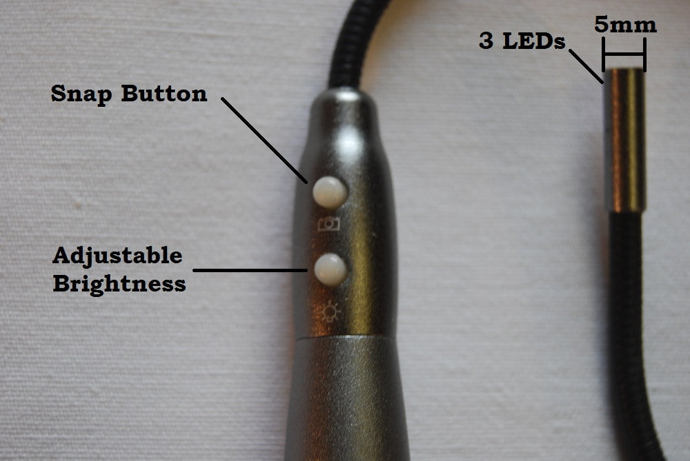 Vividia FC-520 Mini 5mm Diameter 200mm Long USB Flexible Inspection Camera Borescope Endoscope Microscope with Fixed Focus