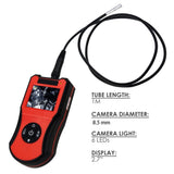 Vividia VQ-20 Handheld Pocket Palm Video Borescope with 2.7" LCD and 8.5mm Semi-Rigid Probe Camera