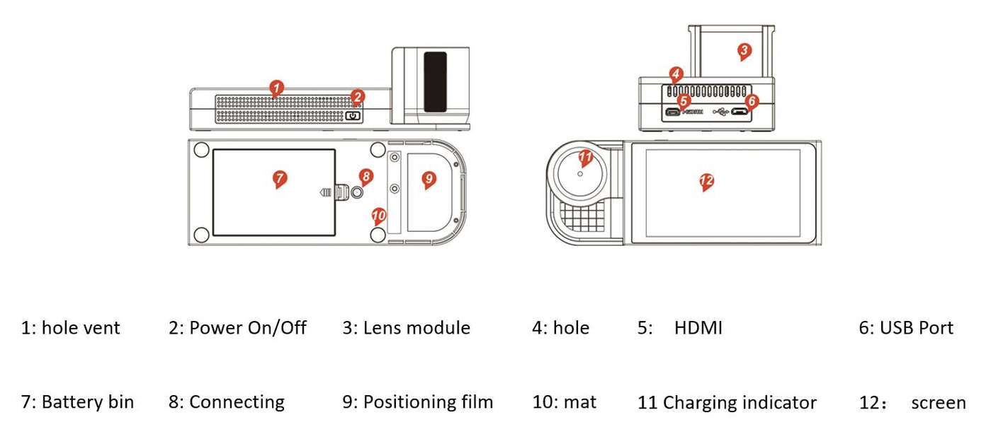 Vividia 3R-600 Portable Digital Autofocus Android Microscope with 4.7" Touch Screen and Measurement and Magnification 300x