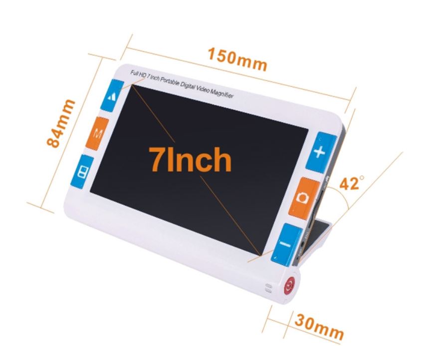 ViSee LVM-700 Portable Tabletop Video Magnifier Reading Aide for Low Vision with 7 Inch LCD Screen and 26 Color Modes