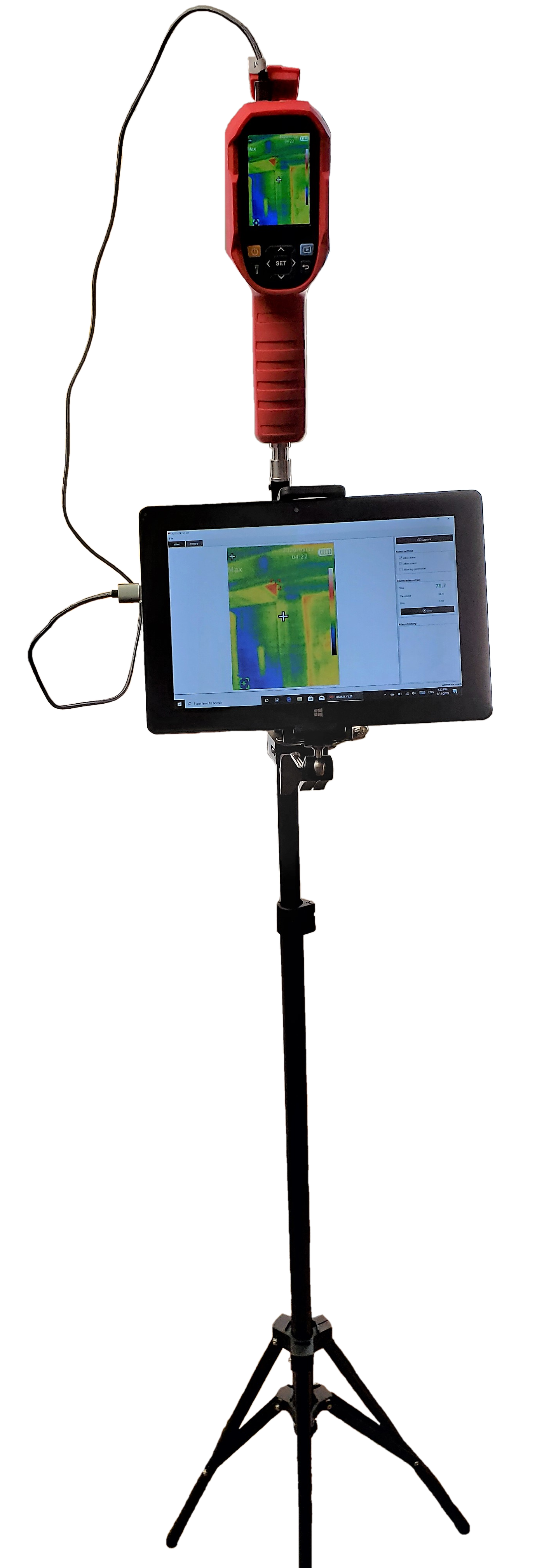 Vividia 220K Body Temperature Fever Detection Thermal Imaging Camera 30°C - 45°C (86°F - 113°F) with Resolution 200x150 and 2.8" LCD Screen and Real-Time PC Streaming and High Temperature Alarm