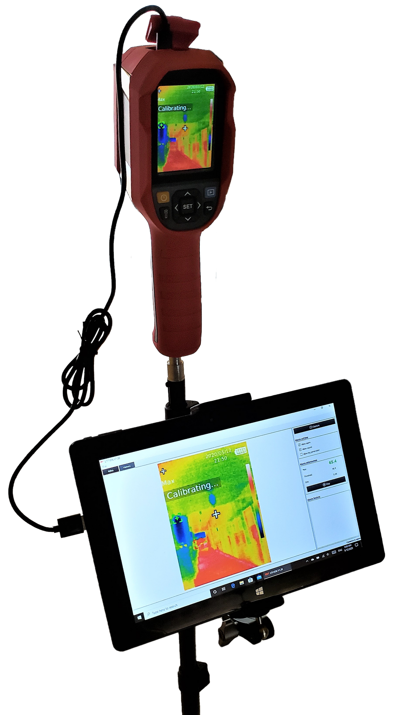 Vividia 220K Body Temperature Fever Detection Thermal Imaging Camera 30°C - 45°C (86°F - 113°F) with Resolution 200x150 and 2.8" LCD Screen and Real-Time PC Streaming and High Temperature Alarm