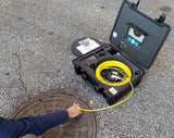 Vividia VS-719 All-in-One Pipe Sewer Drain Tube Video Inspection Camera with 7" Portable Screen 5.2mm Diameter 40m Long Push-Rod Cable and 23mm Diameter Camera and On-Screen Meter Counter
