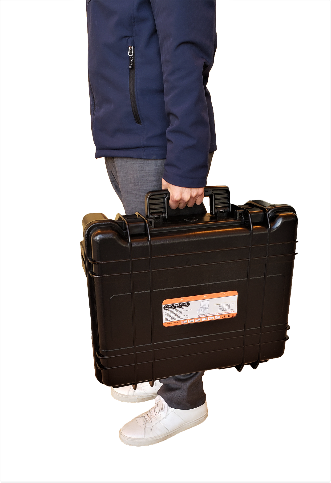 Vividia VS-719 All-in-One Pipe Sewer Drain Tube Video Inspection Camera with 7" Portable Screen 5.2mm Diameter 40m Long Push-Rod Cable and 23mm Diameter Camera and On-Screen Meter Counter