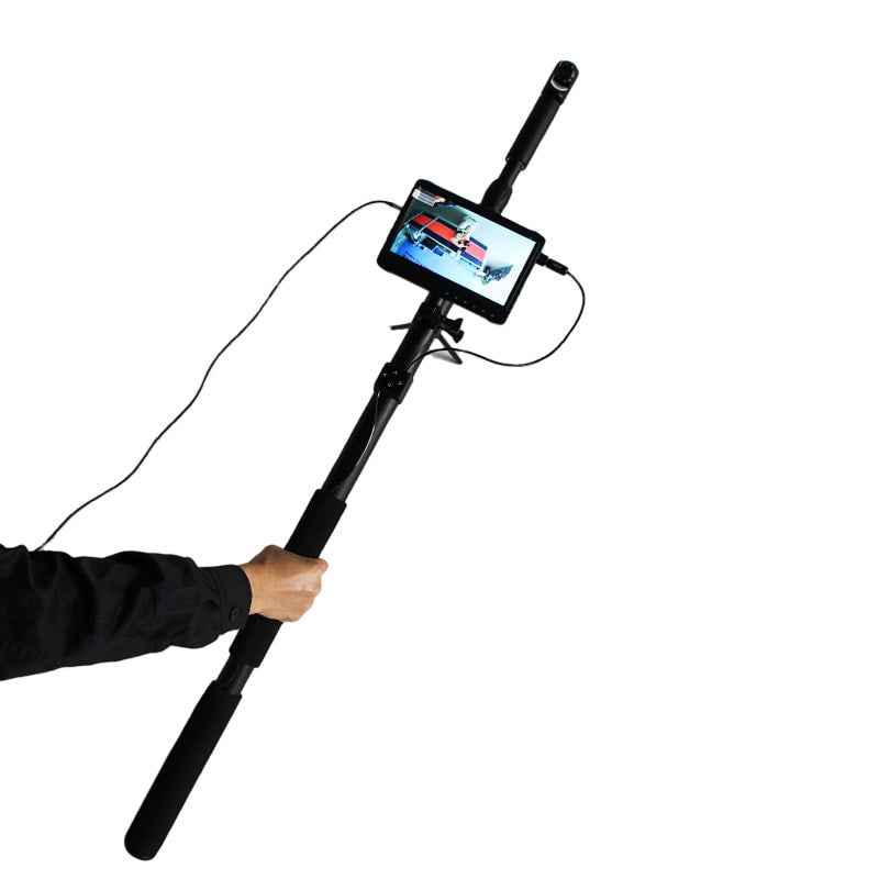 Pan & Tilt 5m 16.8 foot telescopic pole inspection camera with 7