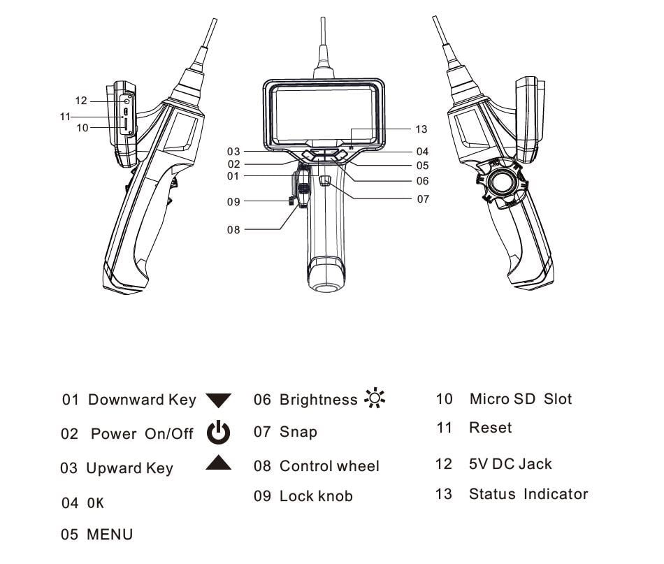 6mm diameter 2-way articulating video borescope with 4.5