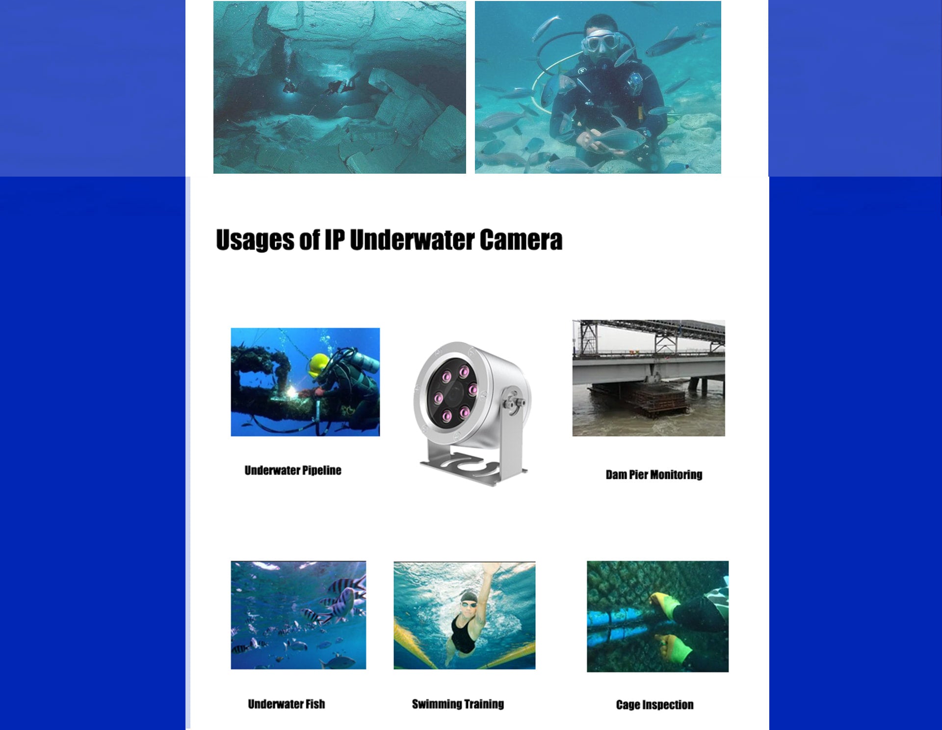 Vividia UWC-8905i underwater inspection IP camera for max. 100m