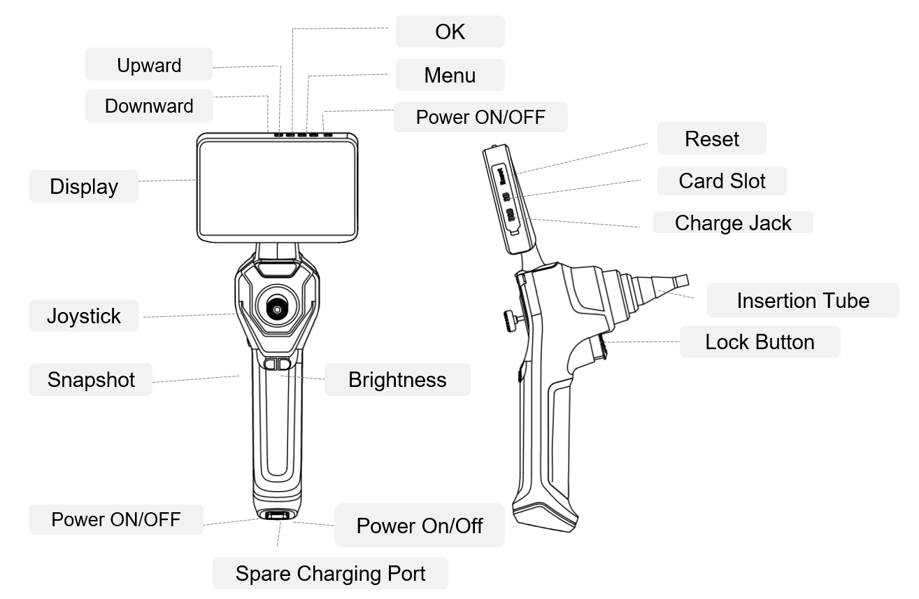 Vividia CX-8510M-28  Flexible 8.5mm Diameter Joystick Working Channel Borescope