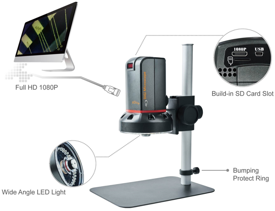 Digi Microscope Usb ViTiny UM30 HDMI/USB 4K Digital Microscope, 12x to 500x Magnification ...